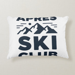 Apres Ski Club Mountain Logo - Custom Mens Winter  Accent Pillow