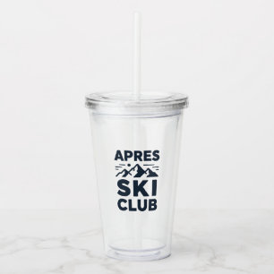 Apres Ski Club Mountain Logo - Custom Mens Winter Acrylic Tumbler