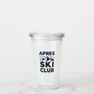 Apres Ski Club Mountain Logo - Custom Mens Winter  Acrylic Tumbler