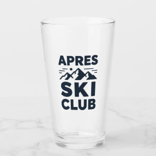 Apres Ski Club Mountain Logo - Custom Mens Winter  Glass