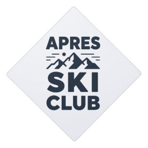 Apres Ski Club Mountain Logo - Custom Mens Winter  Graduation Cap Topper