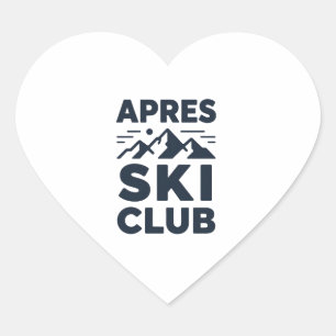 Apres Ski Club Mountain Logo - Custom Mens Winter Heart Sticker