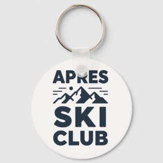 Apres Ski Club Mountain Logo - Custom Mens Winter  Keychain