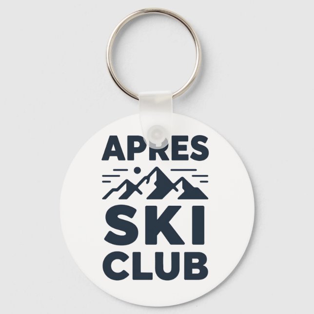 Apres Ski Club Mountain Logo - Custom Mens Winter  Keychain (Front)