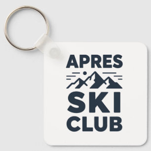 Apres Ski Club Mountain Logo - Custom Mens Winter  Keychain