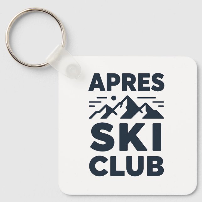 Apres Ski Club Mountain Logo - Custom Mens Winter  Keychain (Front)