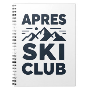 Apres Ski Club Mountain Logo - Custom Mens Winter  Notebook