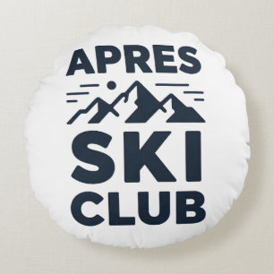 Apres Ski Club Mountain Logo - Custom Mens Winter  Round Pillow
