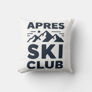 Apres Ski Club Mountain Logo - Custom Mens Winter  Throw Pillow