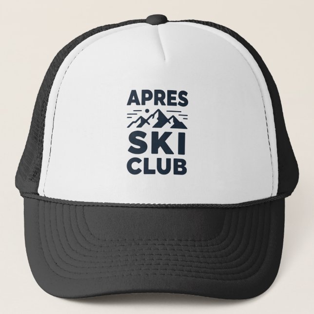 Apres Ski Club Mountain Logo - Custom Mens Winter  Trucker Hat (Front)