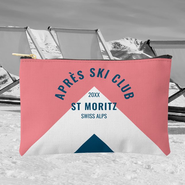 Après Ski Club Pink Navy Retro Style Winter Accessory Pouch (Creator Uploaded)