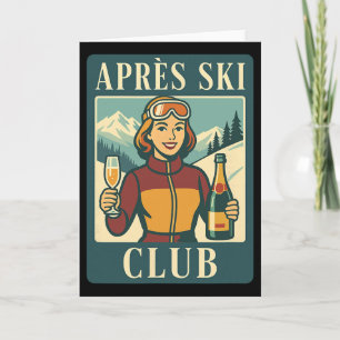 Après Ski Club Retro Skiing Apres Ski Winter Vacat Card