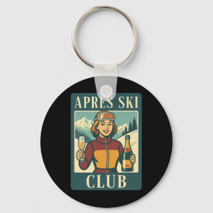 Après Ski Club Retro Skiing Apres Ski Winter Vacat Keychain