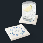 Après Ski Club Royal Blue Winter Ski Resort Crest Stone Coaster<br><div class="desc">Après Ski Club, royal blue winter ski resort crest stone coaster. Personalize with the year of your ski trip, ski resort name and location. Perfect as a memento or gift to remember a ski trip or for an après ski theme party. Designed to match our Après Ski Club Collection.</div>