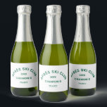 Après Ski Club Winter Green Ski Resort Crest Sparkling Wine Label<br><div class="desc">Après Ski Club,  winter green ski resort crest sparkling wine label. Personalize with the year of your ski trip,  ski resort name and location. Perfect for a group destination ski trip or for an après ski theme party favour. Designed to match our Après Ski Club Collection.</div>