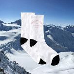 Après Ski Club Winter Pink Ski Resort Crest Unisex Socks<br><div class="desc">Après Ski Club icy pink winter ski resort crest with year, unisex socks. Personalize with the year of your ski trip, ski resort name and location. Perfect for a destination ski trip, as a gift to remember a past trip or for an après ski theme bachelor or bachelorette party. Designed...</div>