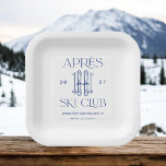 Apres Ski Club Winter Ski Bachelorette Party Favou Paper Plate<br><div class="desc">Personalized Apres Ski Club Winter Ski Bachelorette Party Favour Napkins</div>