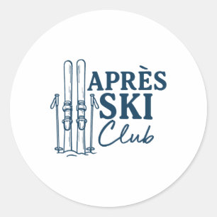 Apres Ski Club Winter Sports Skiing  Classic Round Sticker