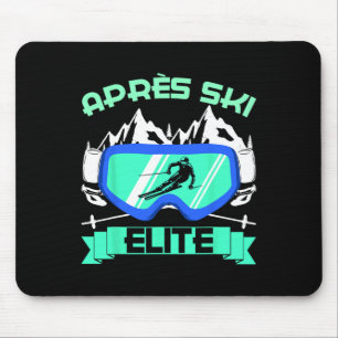 Apres Ski Elite Skiing Snowboarding Ski Bunny Ski Mouse Pad