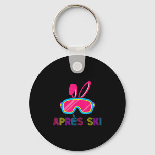 Apres Ski Friends Party Drinks Matching Bunny East Keychain