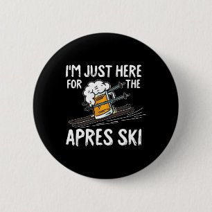 Apres Ski Funny Skier Winter Sport Skiing Gift  2 Inch Round Button