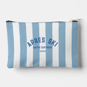 Apres Ski Happy Birthday Blue Cabana Stripe Accessory Pouch