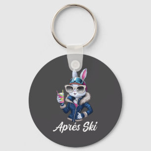 Apres Ski Hat Party Design Ski Bunny Skier Outfit  Keychain