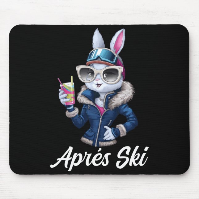 Apres Ski Hat Party Design Ski Bunny Skier Outfit  Mouse Pad (Front)