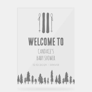 Apres Ski hiver Thème Baby shower d'argent Bienven