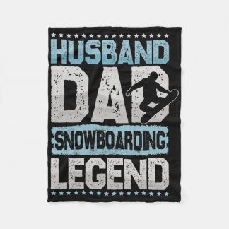 Aprés-ski Husband Dad Snowboarding Legend Snowboar Fleece Blanket