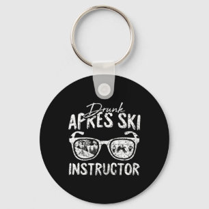 Apres Ski Instructor Funny Drinking Beer Skier Ski Keychain