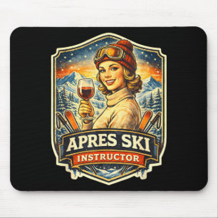 Apres ski instructor funny skiing vintage womensAp Mouse Pad