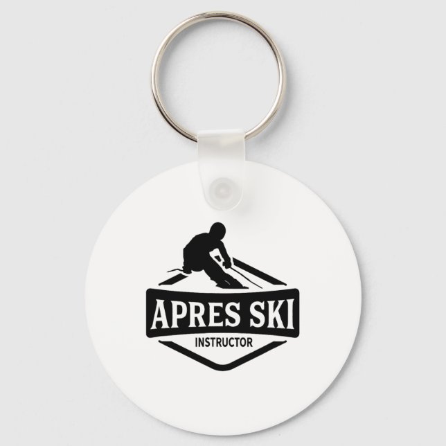 Apres Ski Instructor Party Afterski Skiing Skier  Keychain (Front)
