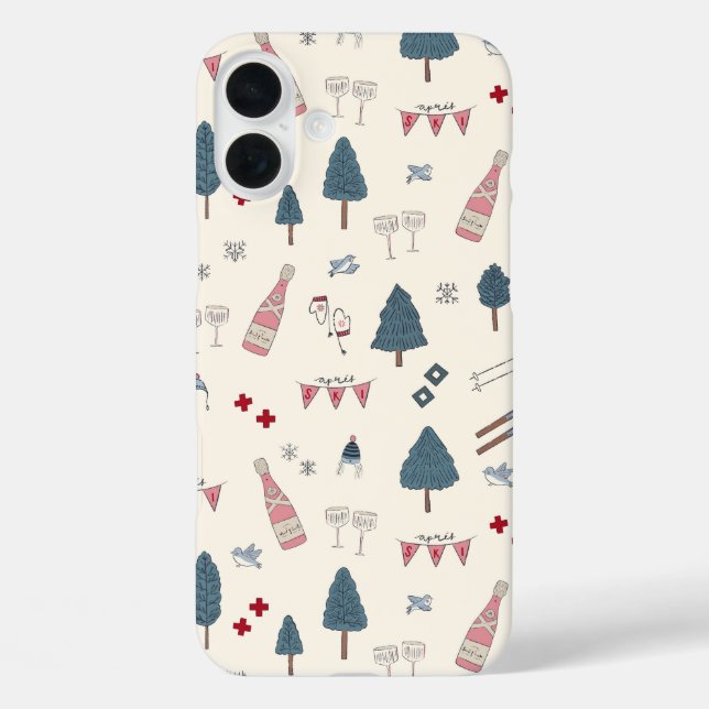 Apres Ski Lover Winter Champagne Pink Gift Case-Mate iPhone Case (Back)