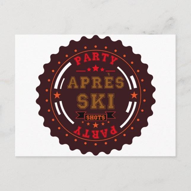 Apres Ski Party Logo Invitation Postcard (Front)