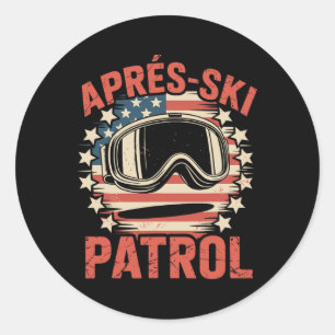 Apres Ski Patrol Classic Round Sticker