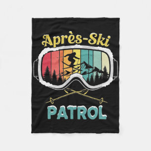 Apres Ski Patrol Skiing Goggles Snowboarding Skier Fleece Blanket
