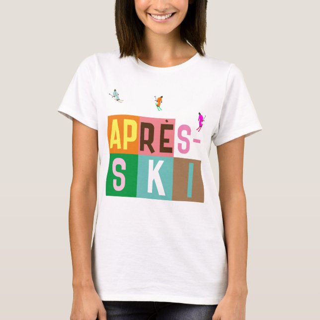 Après-ski Retro Skiers Colour Block    T-Shirt (Front)