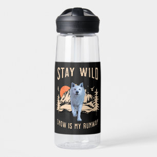 Après Ski Snow Runway Wolf Art Water Bottle