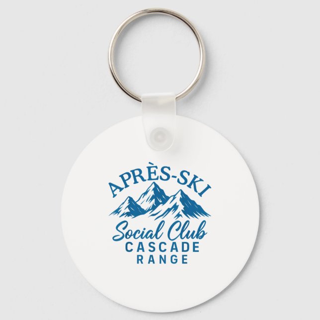 Après ski social club cascade range  keychain (Front)