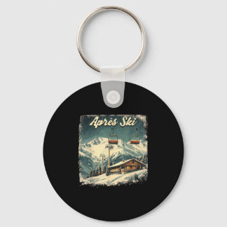 Apres ski social club skiing lover skier winter keychain
