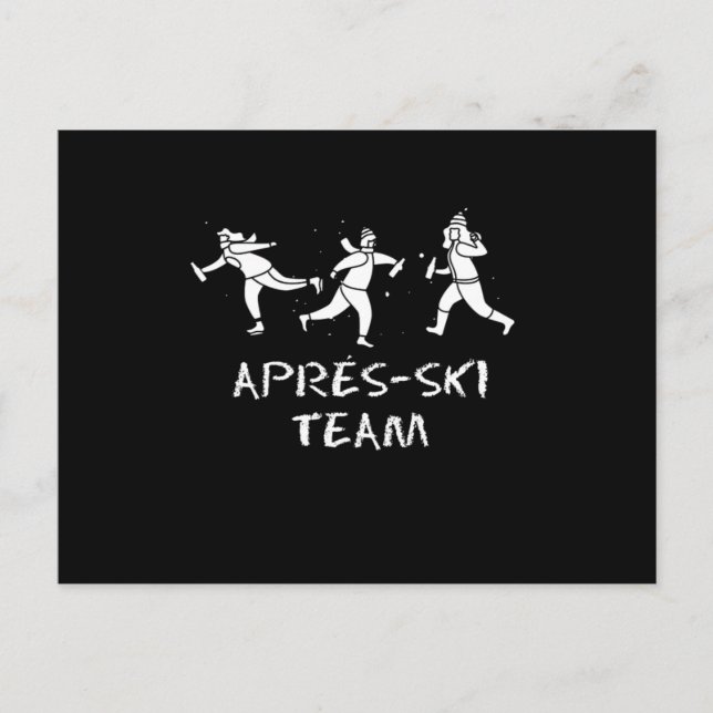 Apres Ski Team Drinking Skiing Snow Winter Sports  Postcard (Front)