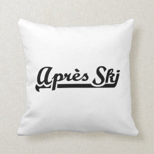 Apres ski throw pillow