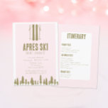 Apres Ski Winter 30th Birthday Party Invitation<br><div class="desc">Perfect for Apres Ski 30th Birthday Parties and winter getaways! With a bold pink and gold design and modern font these invitations are perfect for your girls trip. The back includes space for your itinerary. Find matching party items in my shop.</div>