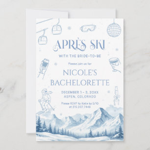 Apres Ski Winter Bachelorette Party  Invitation