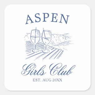 Après Ski With The Bride to Be Bach Weekend Square Sticker