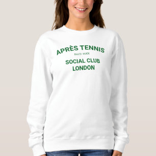 Après Tennis Club Player Team Green White Girls Sweatshirt