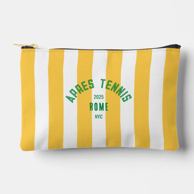 Apres Tennis Rome 2025 Yellow Stripe - Custom Accessory Pouch (Front)