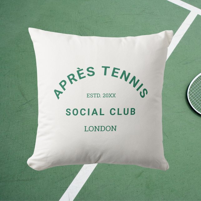 Après Tennis Social Club Custom Green Crest Outdoor Pillow (Creator Uploaded)