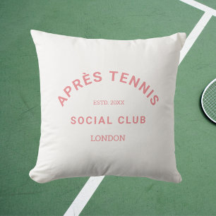 Après Tennis Social Club Custom Pink Crest Outdoor Pillow